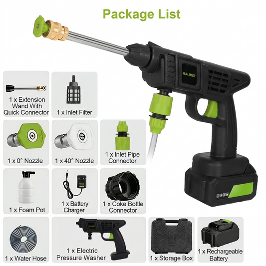 Cordless Pressure Washer Portable – Battery Powered Cleaner for Car, Patio & Garden