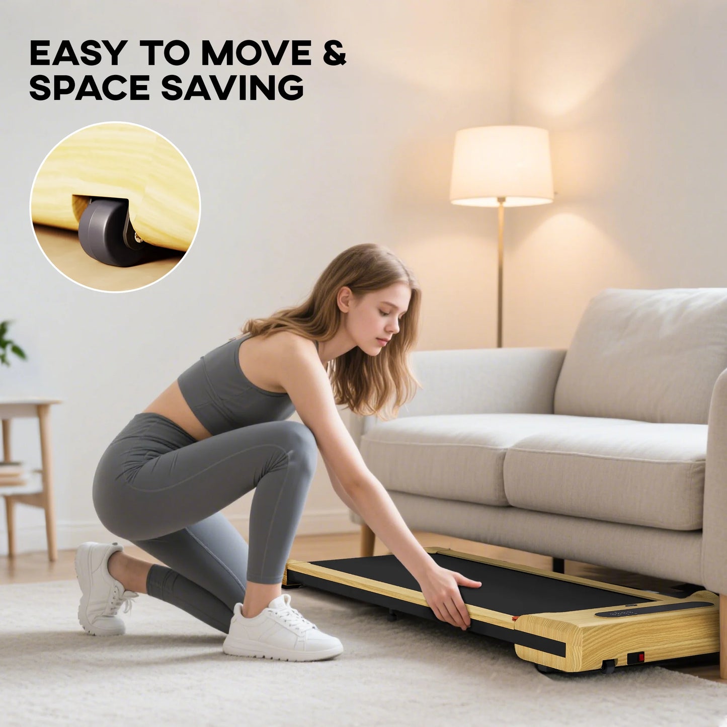 Walking Pad Compact Treadmill - 2.5HP Bluetooth Speaker, Wide Belt & Remote Control