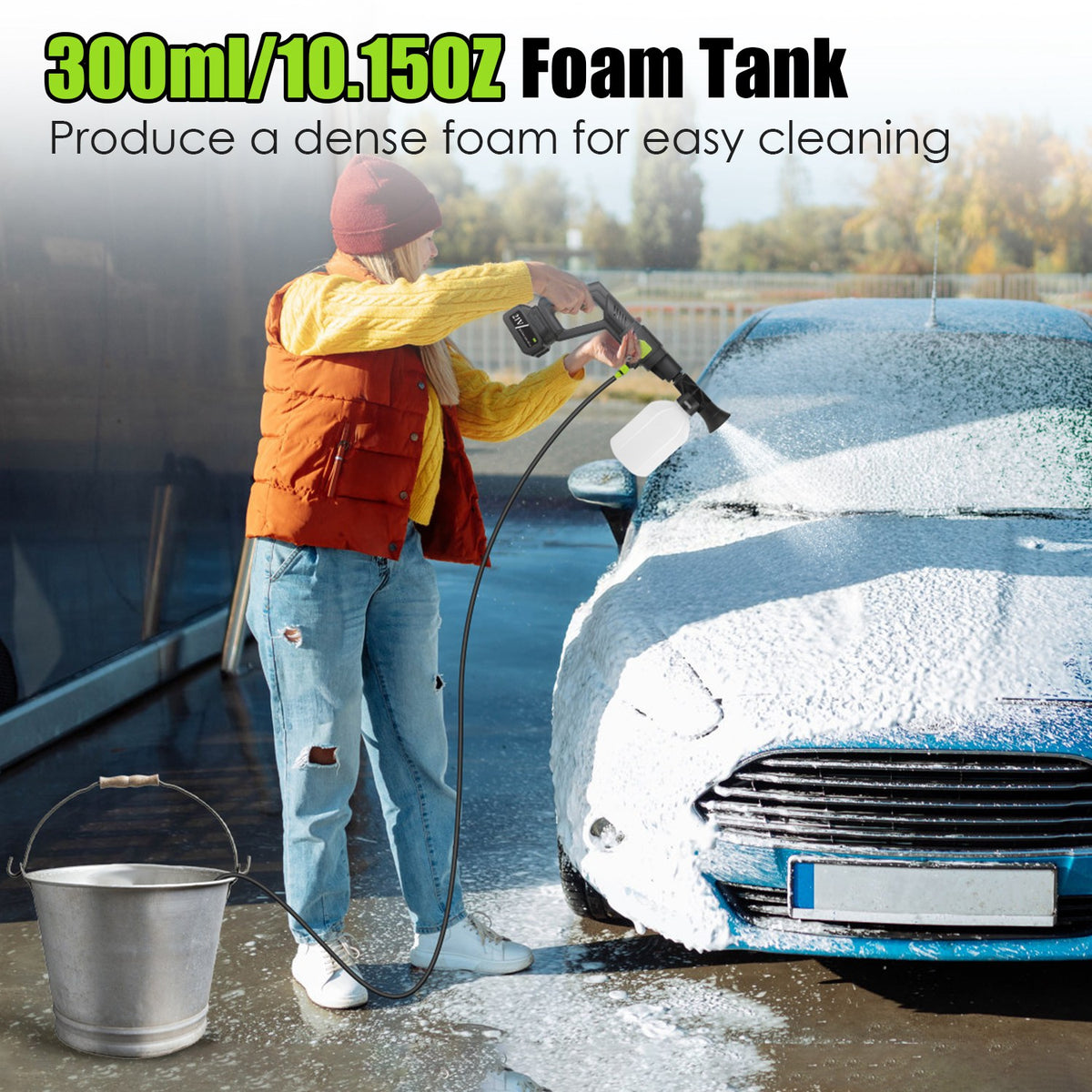 Cordless Pressure Washer - Portable Dual Battery - For Car, Patio, Garden - 1800W