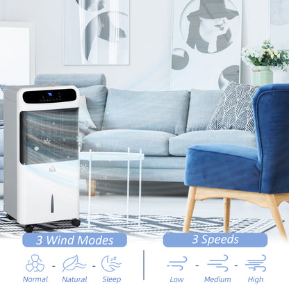Portable Evaporative Air Cooler 3-in-1 - Ice Cooling Fan & Humidifier with 3.2 Gal Tank & Remote