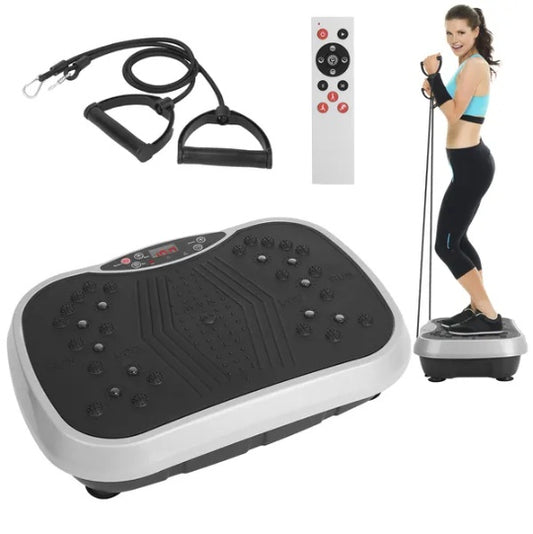 Vibration Plate Exercise Machine - 120 Speed Levels, Resistance Bands & Remote Control