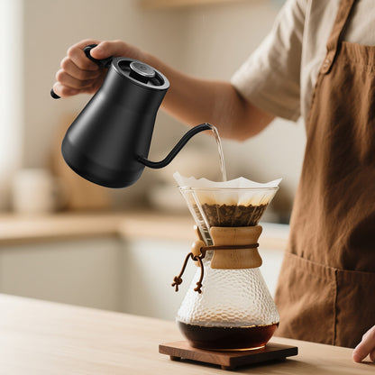 Gooseneck Electric Kettle with Temperature Control - 1200W Fast Boil for Pour Over Coffee & Tea
