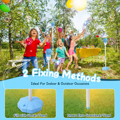 Standing Bubble Machine with LED Lights & Music - Adjustable Height
