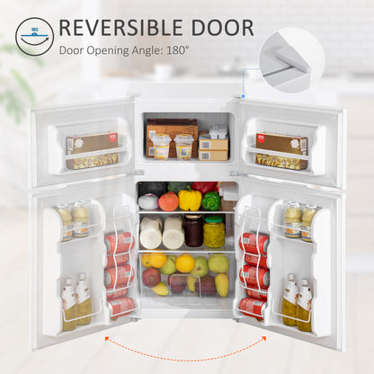 Mini Fridge with Freezer - Compact Refrigerator for Bedroom, Dorm, Office & Motor homes and RVs