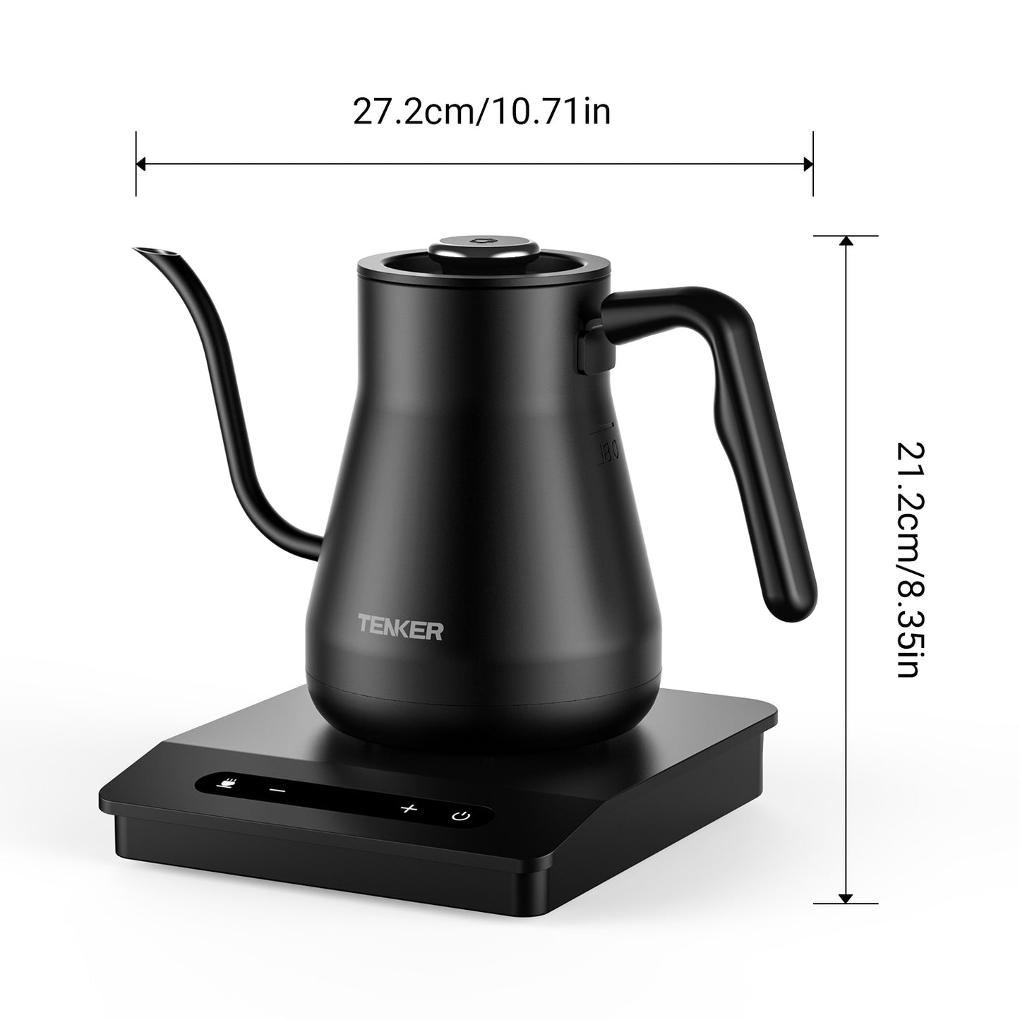 Gooseneck Electric Kettle with Temperature Control - 1200W Fast Boil for Pour Over Coffee & Tea