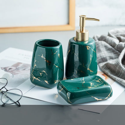 Luxury Ceramic Bathroom Accessory Set - Light Luxury Porcelain Vanity Collection (1-5 Pieces)