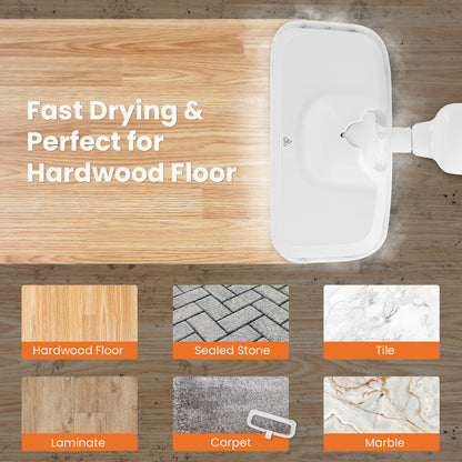 Steam Mop for Hardwood Floors - Tile - Marble- Lightweight Floor Steamer with 2 Washable Pads