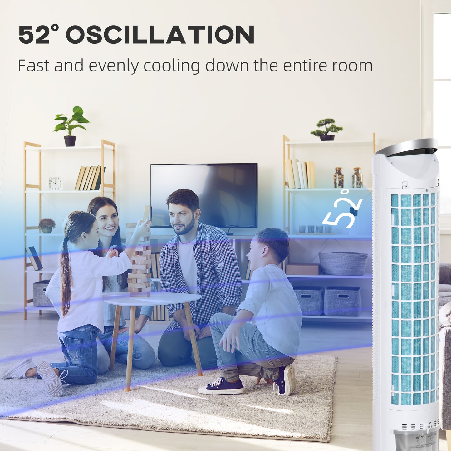 40" Tower Air Cooler Fan 3-in-1 - Portable Ice Cooling Fan with Humidifier, Remote & 8H Timer