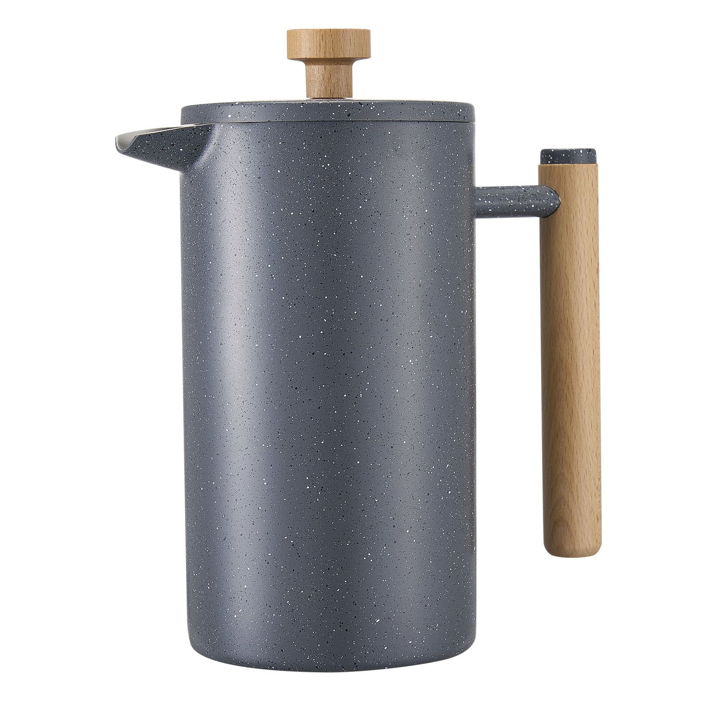 French Press Coffee Maker 34oz - Double Wall Stainless Steel with Precision Filter System
