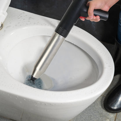 Electric Toilet Plunger - High Pressure Air Drain Blaster with Real-Time Pressure Display & 4 Heads
