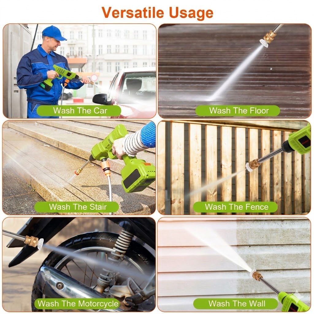 Cordless Pressure Washer Portable – Battery Powered Cleaner for Car, Patio & Garden