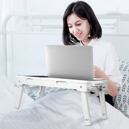 Foldable Laptop Desk with Cooling Fan, LED Light & USB Ports