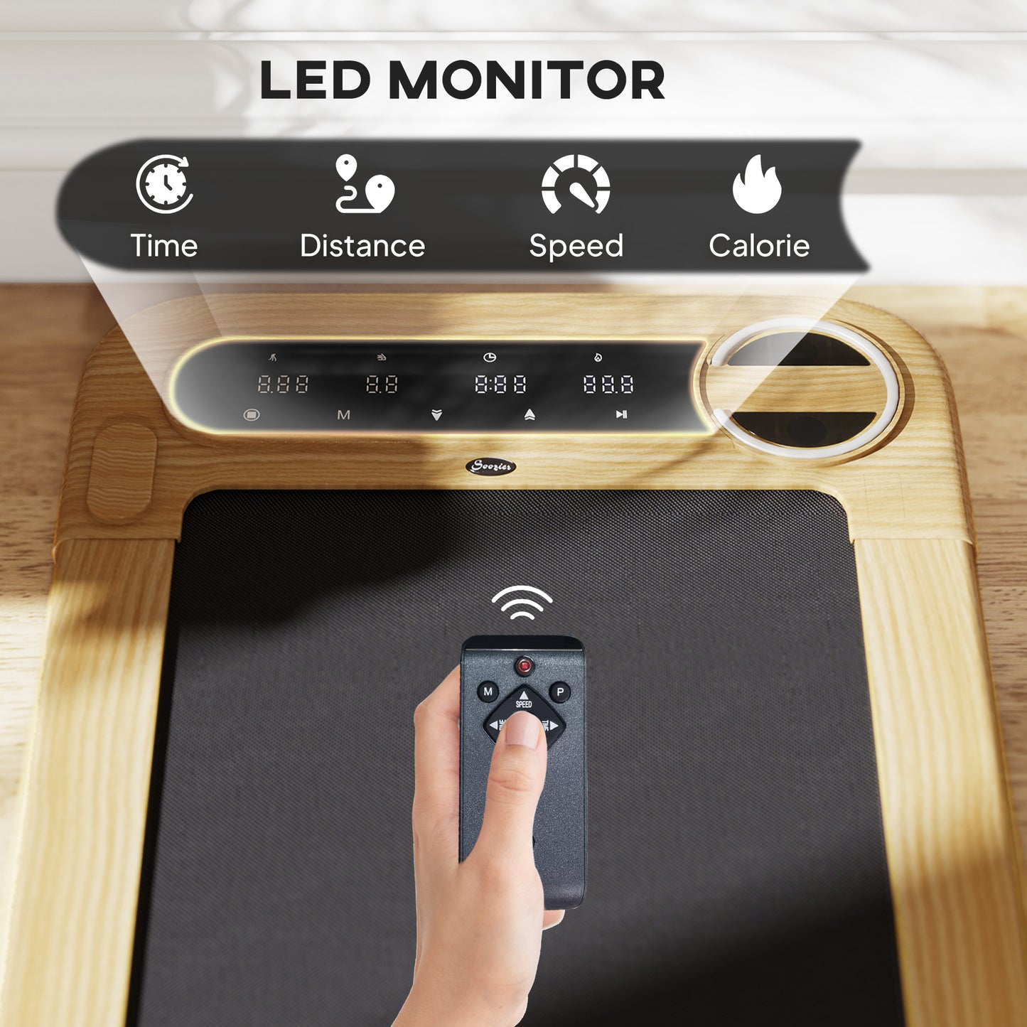 Walking Pad Compact Treadmill - 2.5HP Bluetooth Speaker, Wide Belt & Remote Control