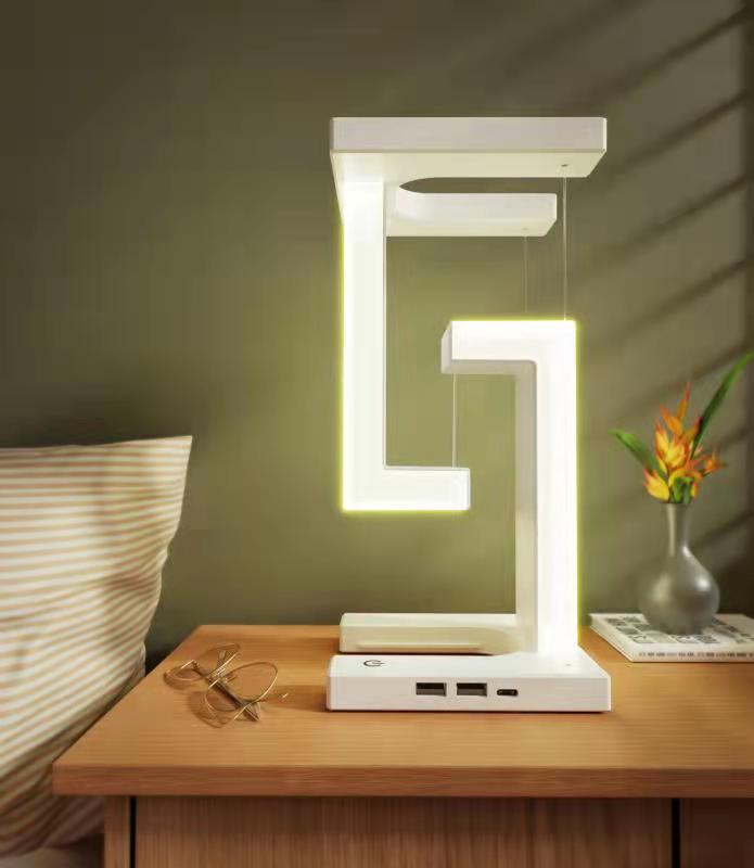 Magnetic Levitating Lamp with Wireless Charging - Floating LED Desk Light