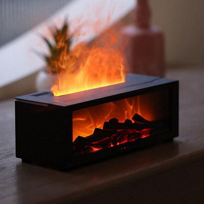 Flame Aroma Diffuser Fireplace Effect – Ultrasonic Essential Oil Diffuser, LED Flame Humidifier for Home
