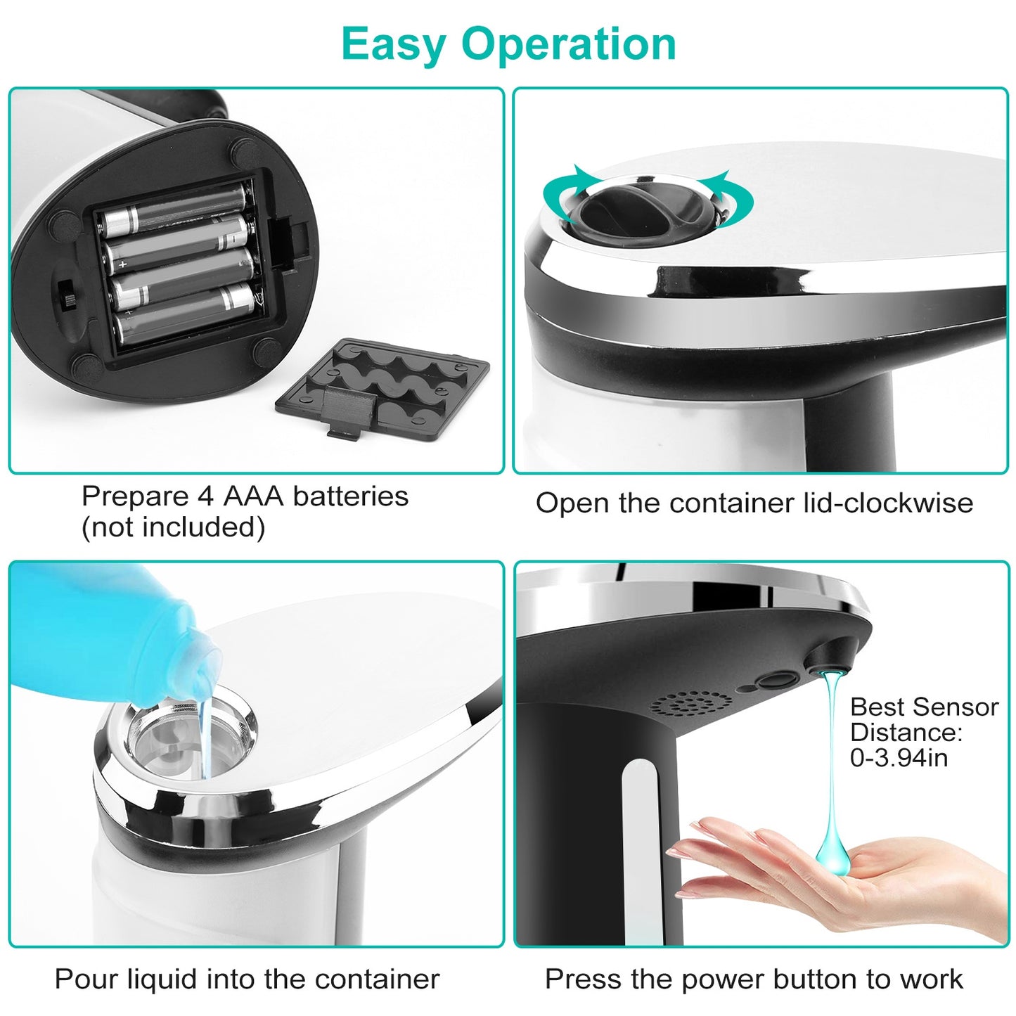 Automatic Soap Dispenser 400ml - Touchless Sensor Hand Soap Dispenser with Adjustable Volume