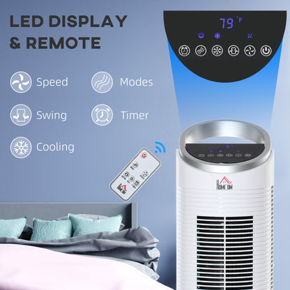 40" Tower Air Cooler Fan 3-in-1 - Portable Ice Cooling Fan with Humidifier, Remote & 8H Timer