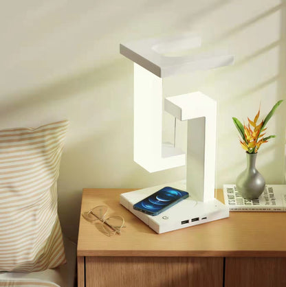 Magnetic Levitating Lamp with Wireless Charging - Floating LED Desk Light