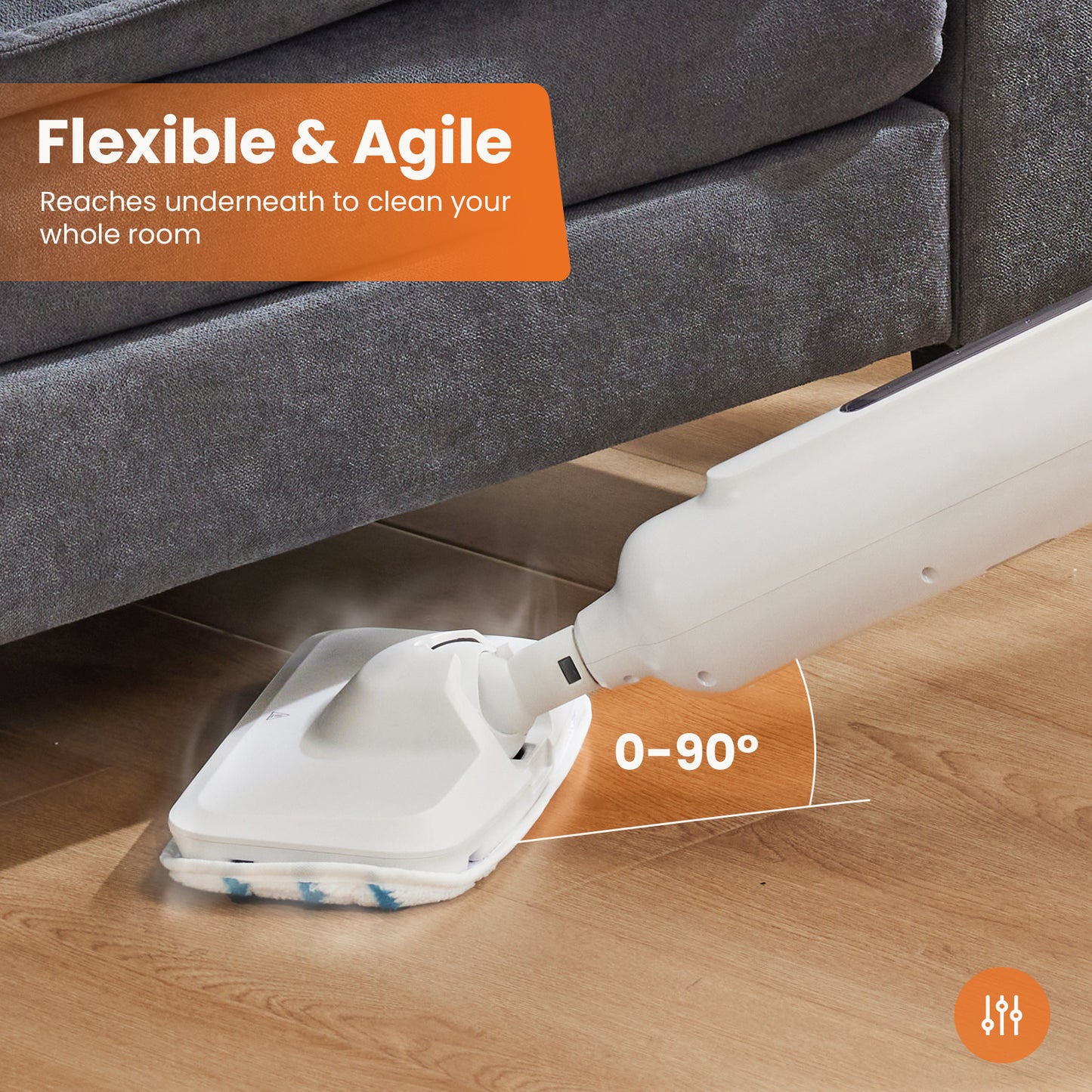 Steam Mop for Hardwood Floors - Tile - Marble- Lightweight Floor Steamer with 2 Washable Pads