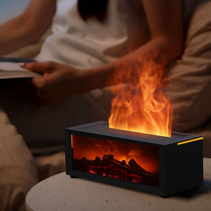 Flame Aroma Diffuser Fireplace Effect – Ultrasonic Essential Oil Diffuser, LED Flame Humidifier for Home