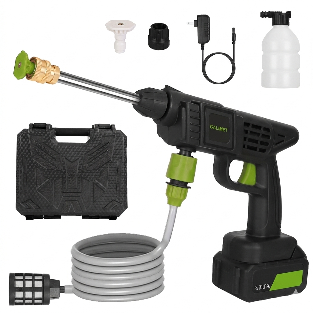 Car Cleaning Combo - Cordless Vacuum & Tire Inflator + Cordless Pressure Washer Bundle