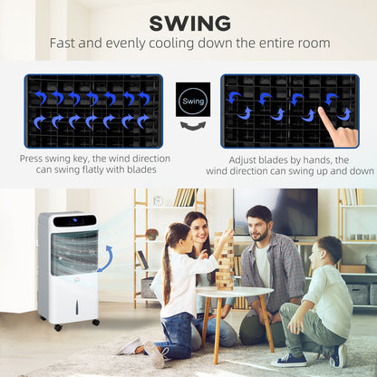 Portable Evaporative Air Cooler 3-in-1 - Ice Cooling Fan & Humidifier with 3.2 Gal Tank & Remote