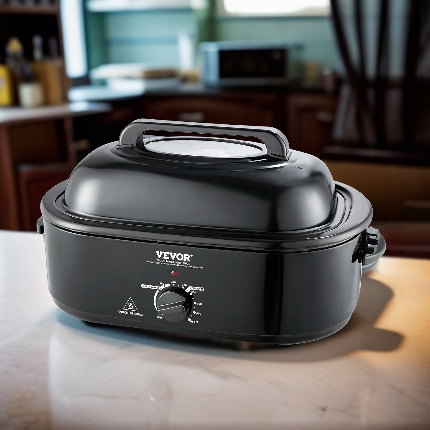 Electric Roaster Oven 20 QT - 1450W Turkey Roaster with Self-Basting Lid, Fits Up to 24 lbs