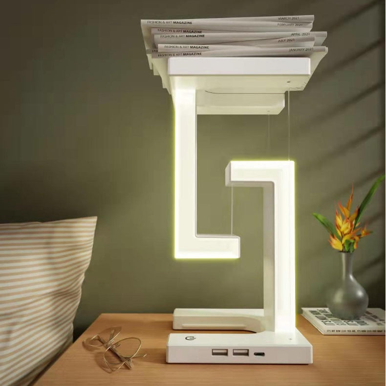 Magnetic Levitating Lamp with Wireless Charging - Floating LED Desk Light