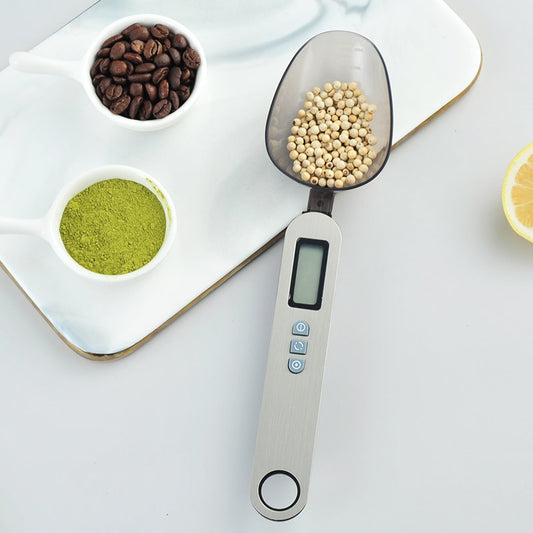 Digital Measuring Spoon Scale - 0.1g Precision up to 500g for Cooking, Baking & Coffee