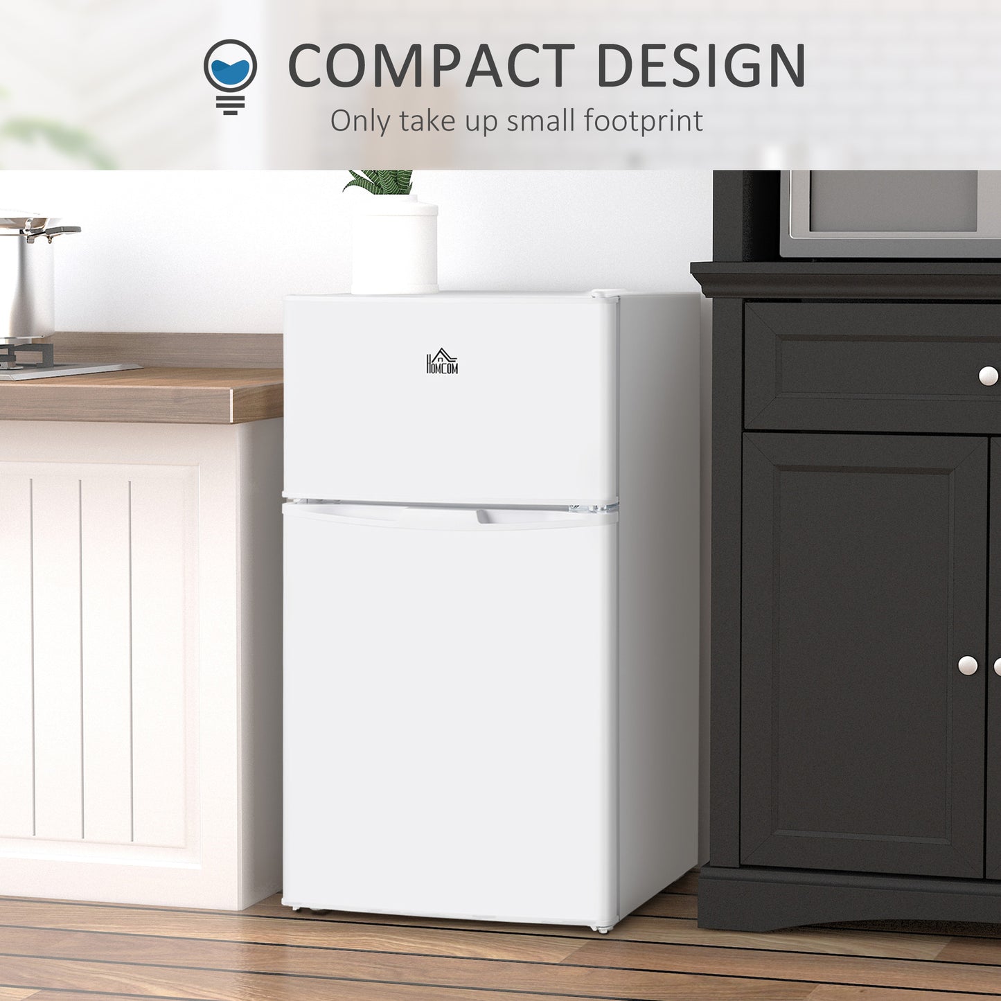 Mini Fridge with Freezer - Compact Refrigerator for Bedroom, Dorm, Office & Motor homes and RVs