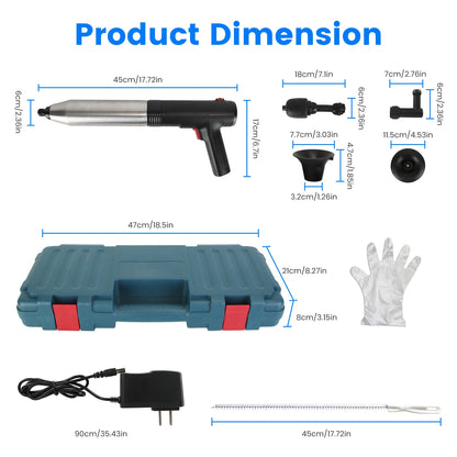 Electric Toilet Plunger - High Pressure Air Drain Blaster with Real-Time Pressure Display & 4 Heads