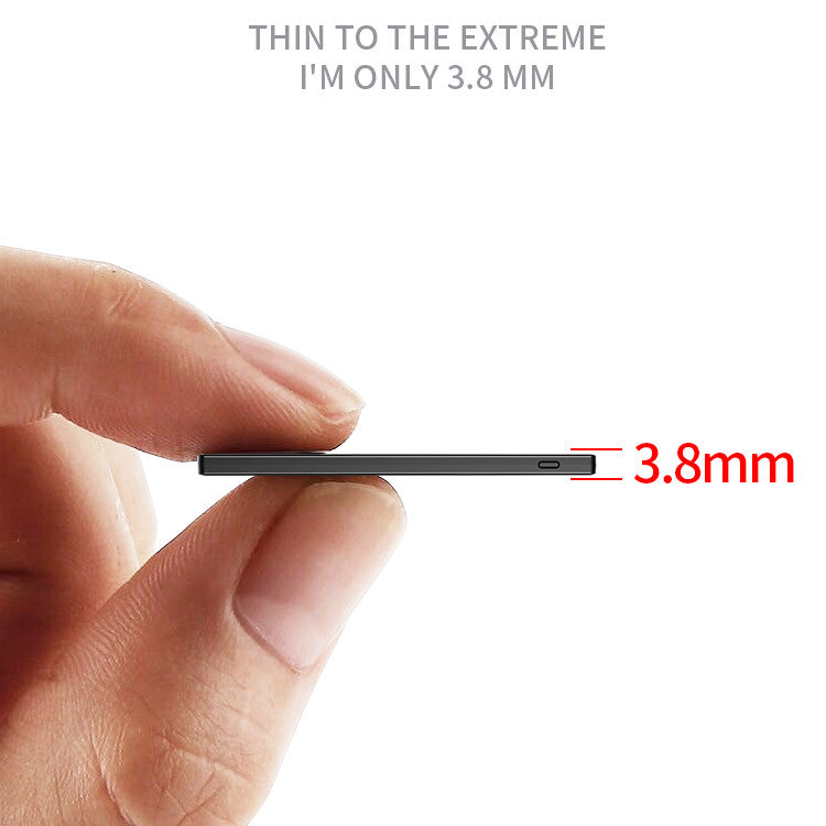 Ultra-Thin Power Bank 10000mAh - Ultra Slim Graphene Portable Charger with Built-In Type-C Cable
