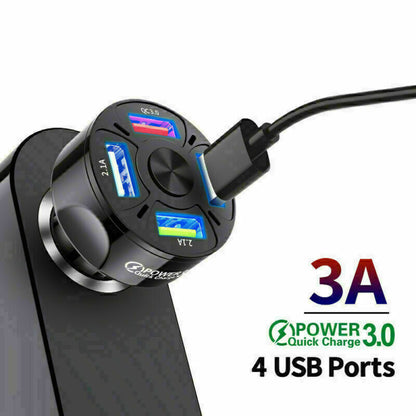 4-Port USB Car Charger 45W - Fast Charging Adapter for iPhone & Android