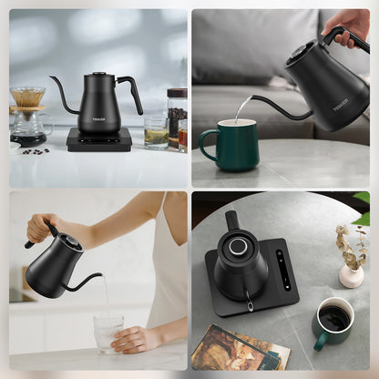 Gooseneck Electric Kettle with Temperature Control - 1200W Fast Boil for Pour Over Coffee & Tea