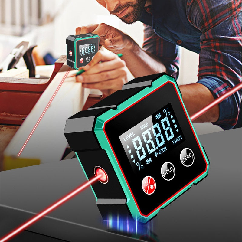 Digital Angle Finder with Laser Level - Magnetic Protractor Gauge for Precision Measurements