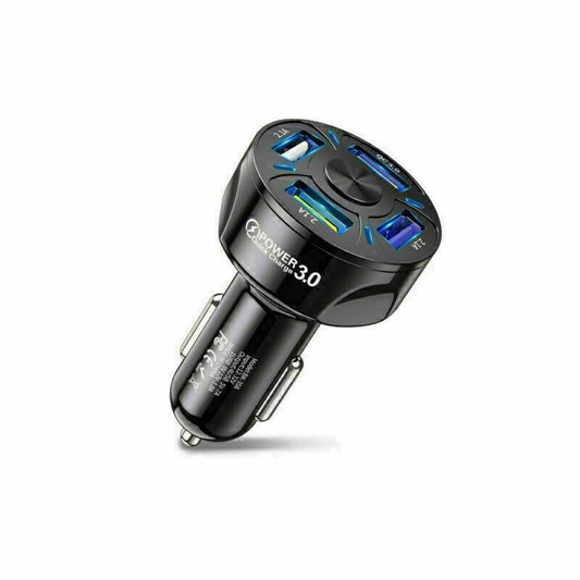 4-Port USB Car Charger 45W - Fast Charging Adapter for iPhone & Android