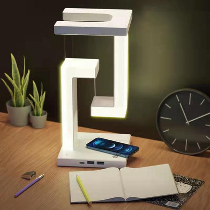 Magnetic Levitating Lamp with Wireless Charging - Floating LED Desk Light