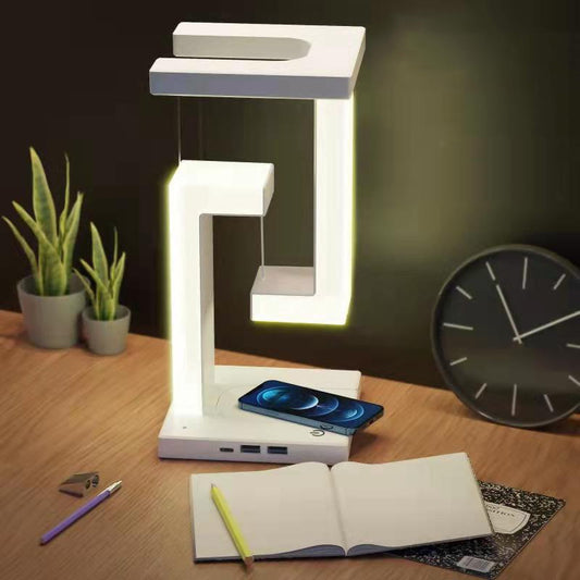 Magnetic Levitating Lamp with Wireless Charging - Floating LED Desk Light