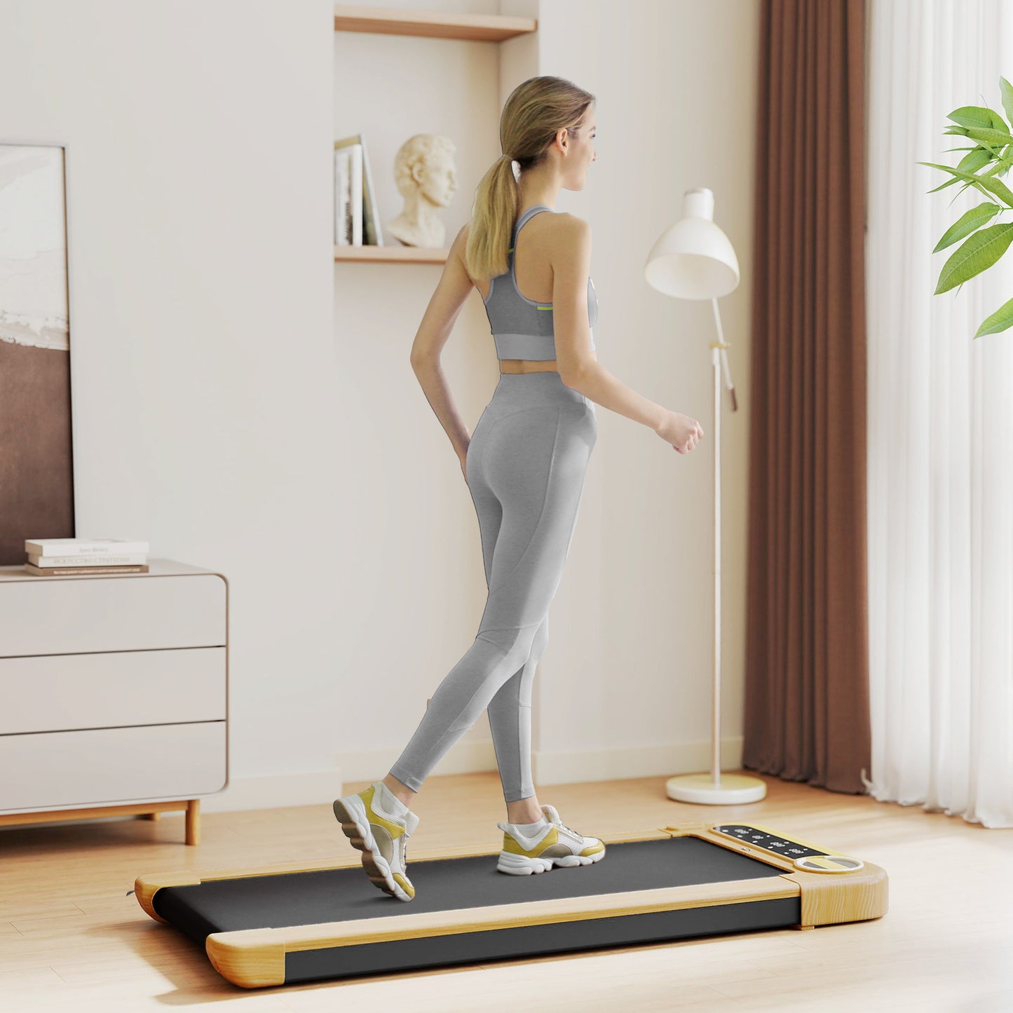 Walking Pad Compact Treadmill - 2.5HP Bluetooth Speaker, Wide Belt & Remote Control