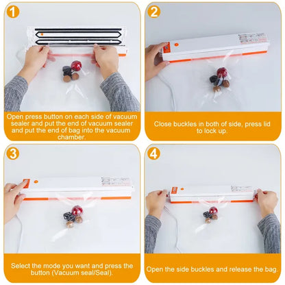 Vacuum Sealer Machine - Compact Food Sealer with 10 Bags, Seals in 6 Seconds