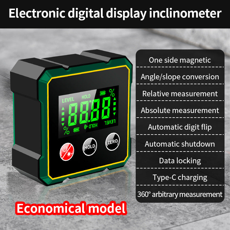 Digital Angle Finder with Laser Level - Magnetic Protractor Gauge for Precision Measurements