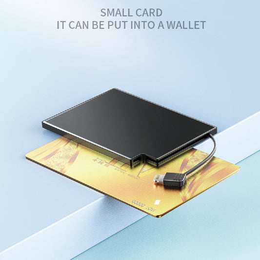 Ultra-Thin Power Bank 10000mAh - Ultra Slim Graphene Portable Charger with Built-In Type-C Cable